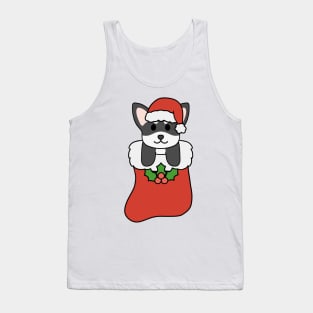 Christmas Black and White Chihuahua Stocking Tank Top